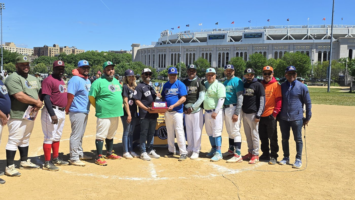 Team captains from across the tournament, Yankee Stadium behind